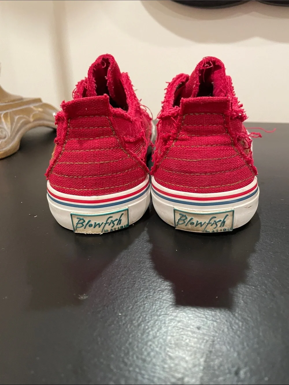 Blowfish Red Slip-On Canvas Sneakers with White Sole